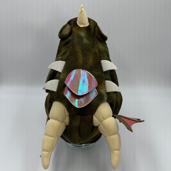 Elope Green Dragon Plush Hat with Size Adjust Horns Teeth Wing Scales OS Dressup - Picture 5 of 11